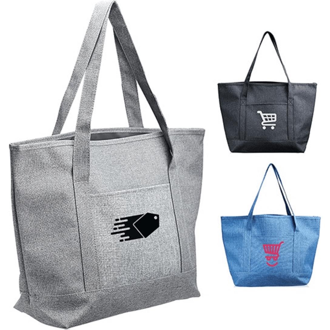 Durable Pocket Heathered Tote Bag 