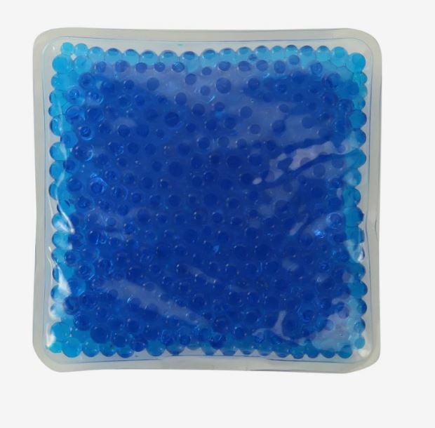 A photo of a square gel bead hot/cold pack.