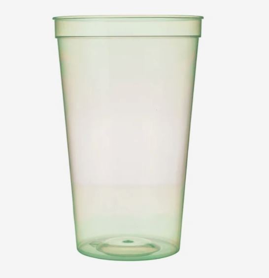 A photo of a clear glow in the dark cup.