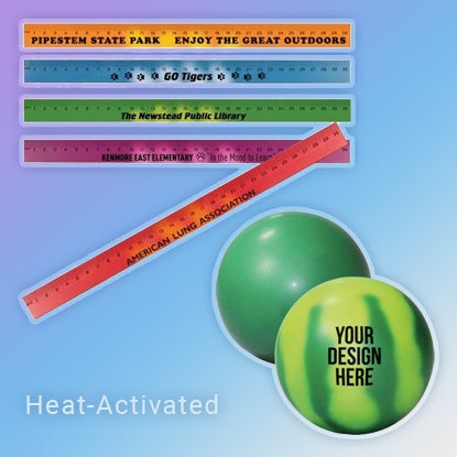 A collage showing rulers and a stress ball changing color when activated by heat.