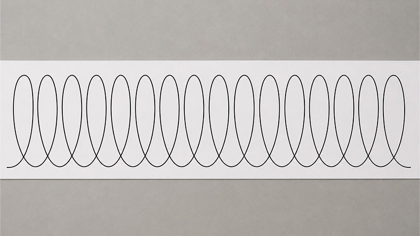 An illustration of consecutive loops in thin black ink.