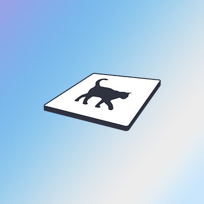 An illustration of a finished mouse pad with a black cat on it.