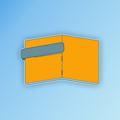 An illustration showing folded paper lying on an orange cover, open in the middle.