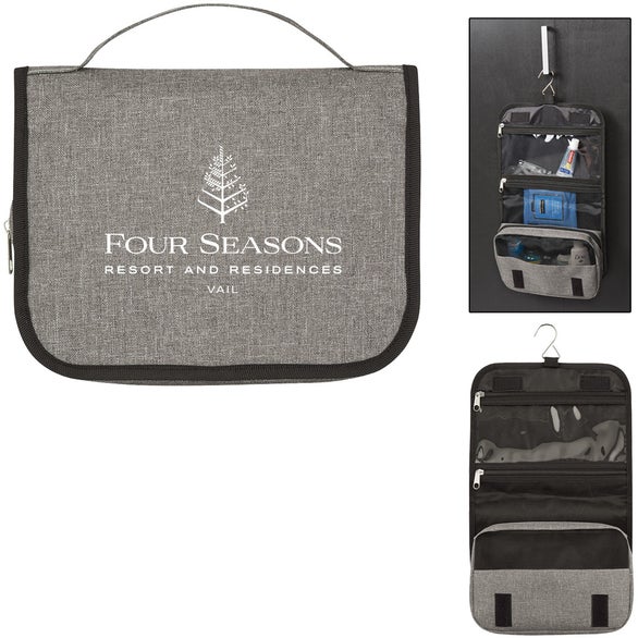 customized logo travel toiletry bag Engraved Leather Personalized leather toiletry bag for men with custom engraving Heathered Hanging Toiletry Bag