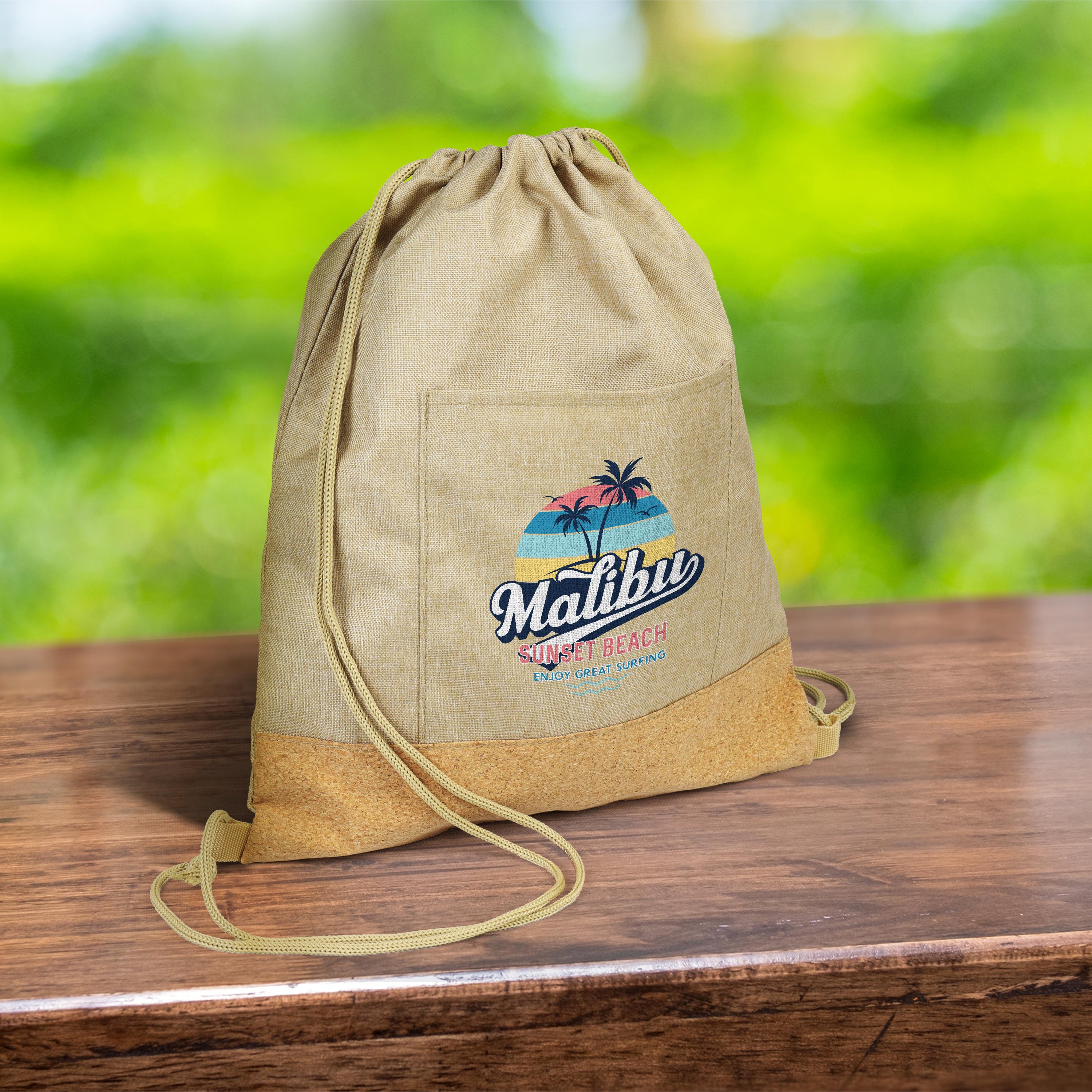 Cork Drawstring Bag Action Photo