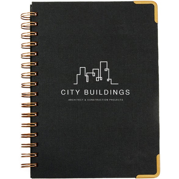 Notebook Papaerback Customized Woven Paper Hardback Notebooks with Metal Accents (80 Sheets)