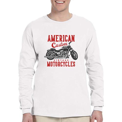 Gildan Ultra Cotton Long Sleeve T-shirts (Men's, Screen Print, 1 Location, White) Large