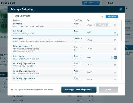Manage Shipping
