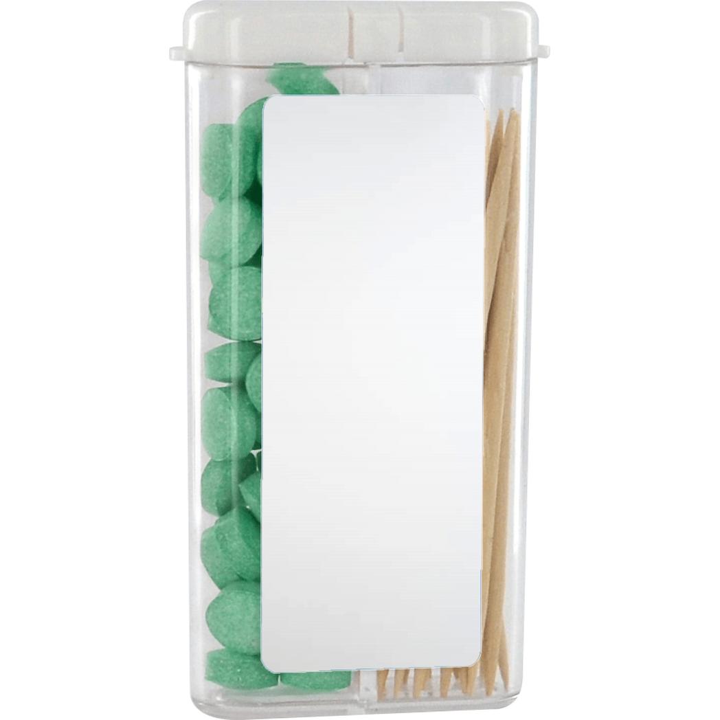 Logo Rectangular Flip-Top Mints And Toothpicks