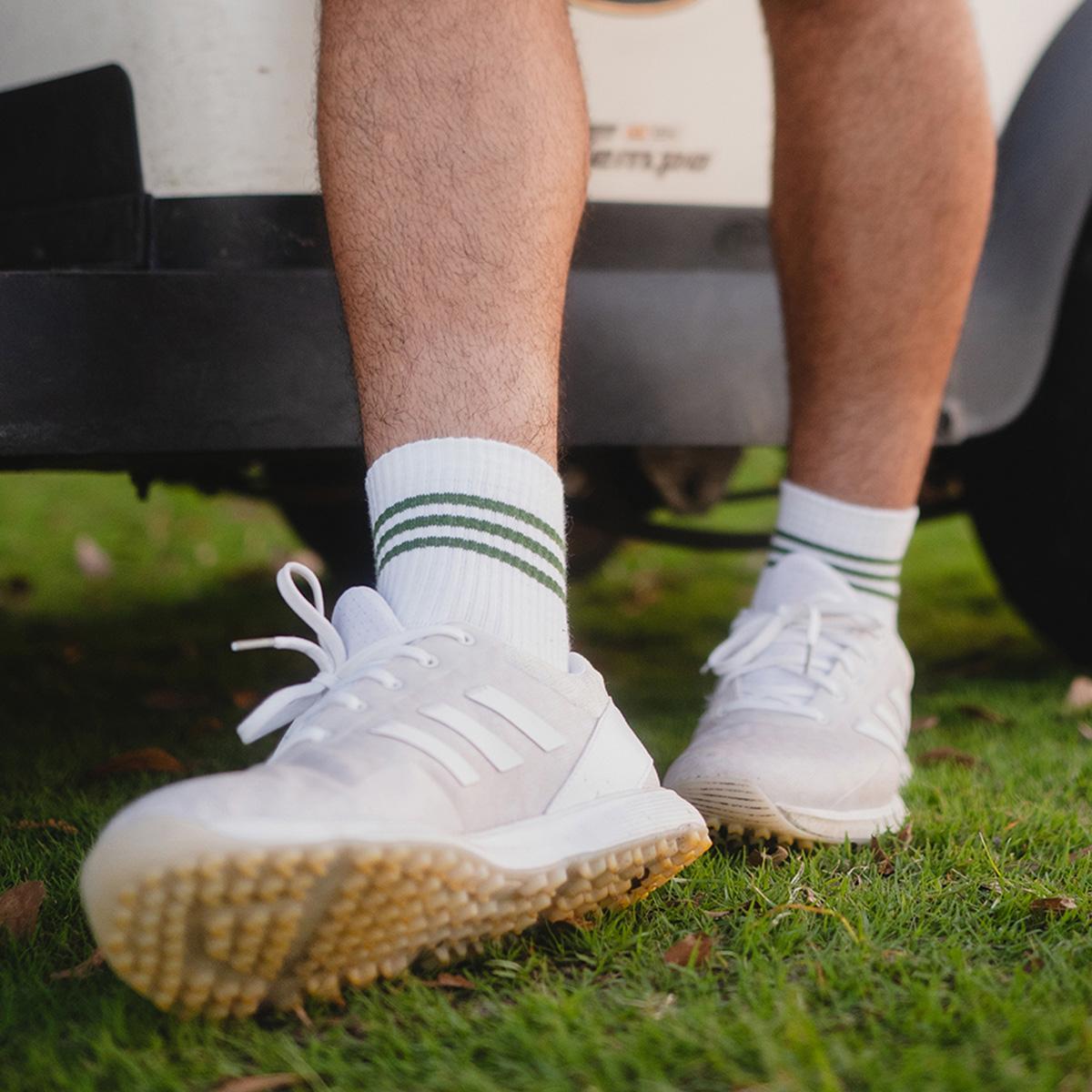 Custom Athletic Quarter Crew Socks Action Photo