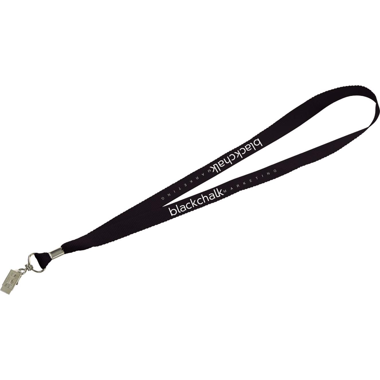 thumbnail image 2 of 10 Pack Double End 1/2" Wide Neck Lanyards With Bulldog Clip – High Quality, Black – OnDepot 2 of 5